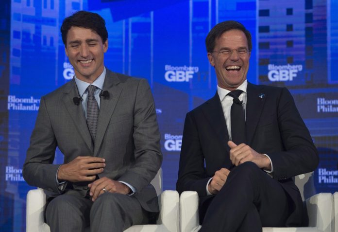 Le premier ministre Justin Trudeau rencontre le premier ministre des Pays-Bas, Mark Rutte